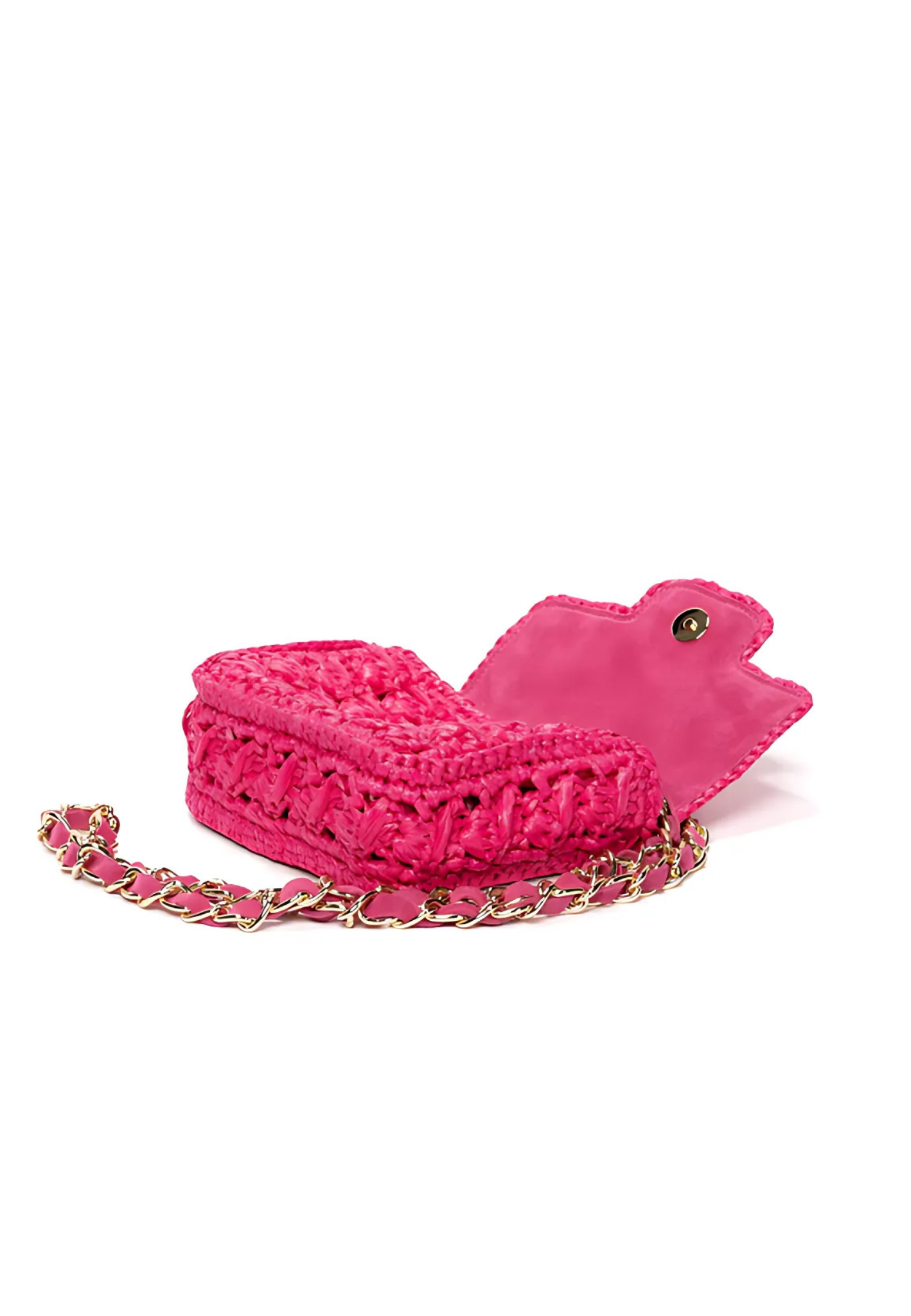 Raffia Bag - Mini Lucrezia Hot Pink