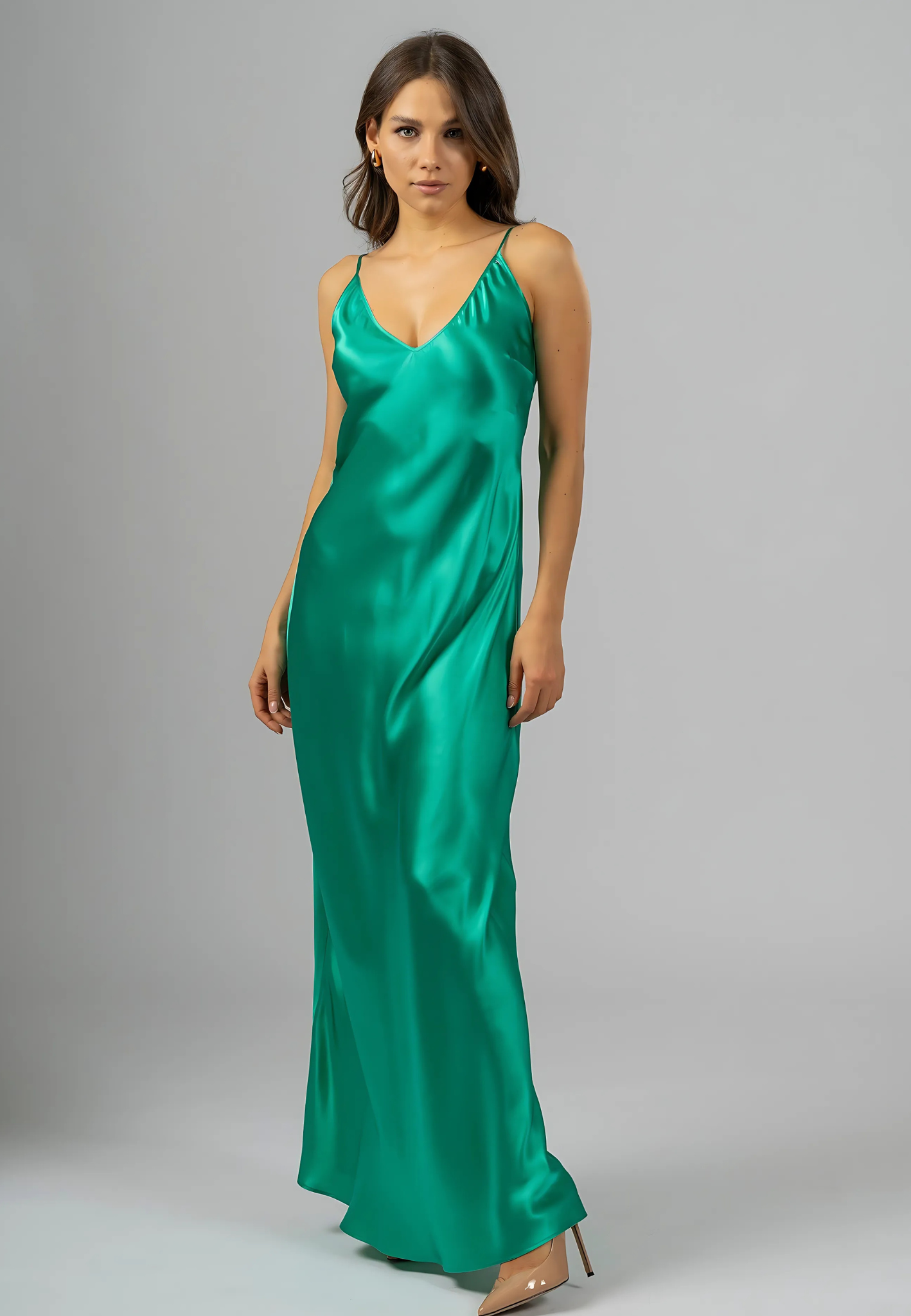 The Verde Silk Maxi Slip