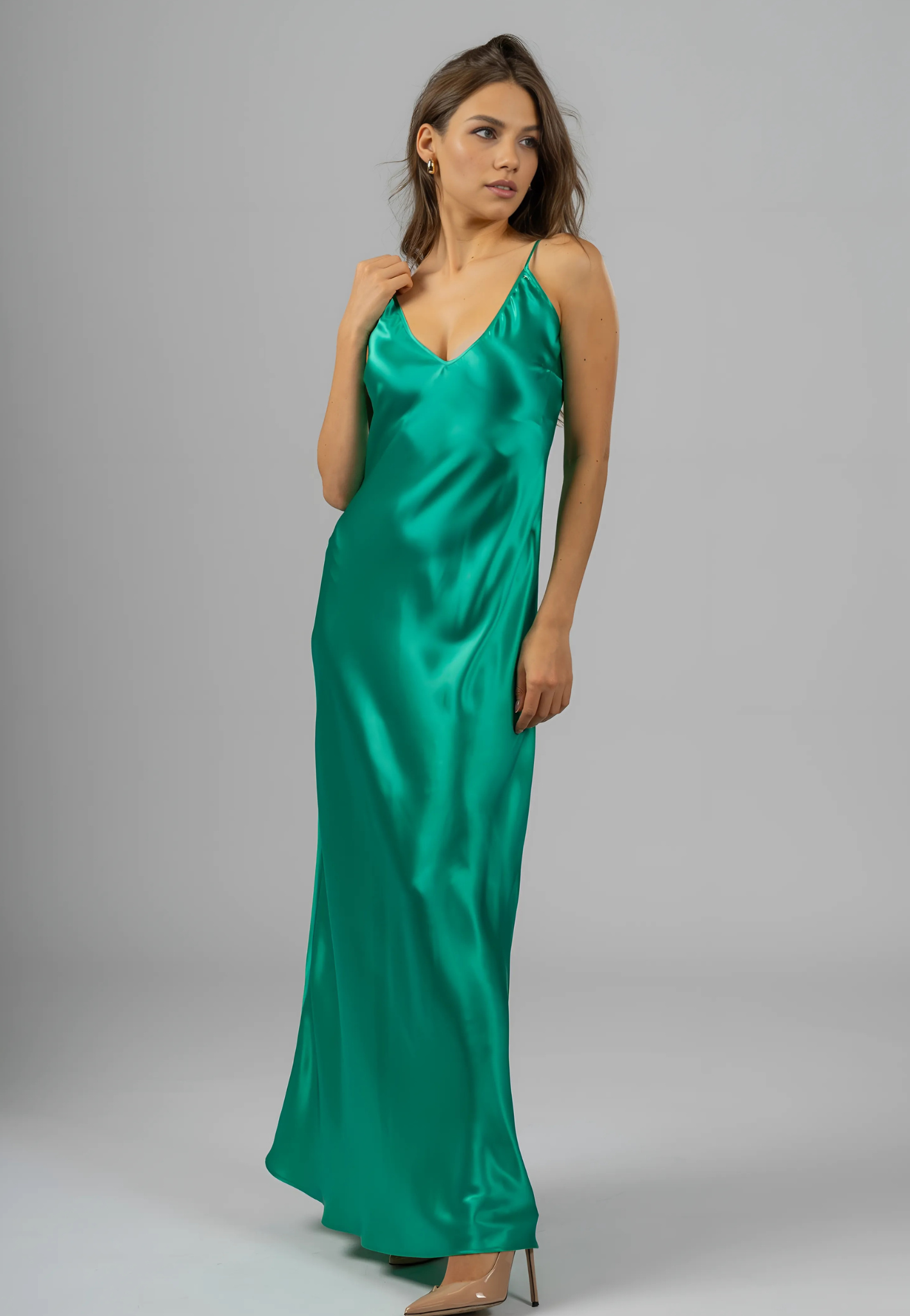 The Verde Silk Maxi Slip