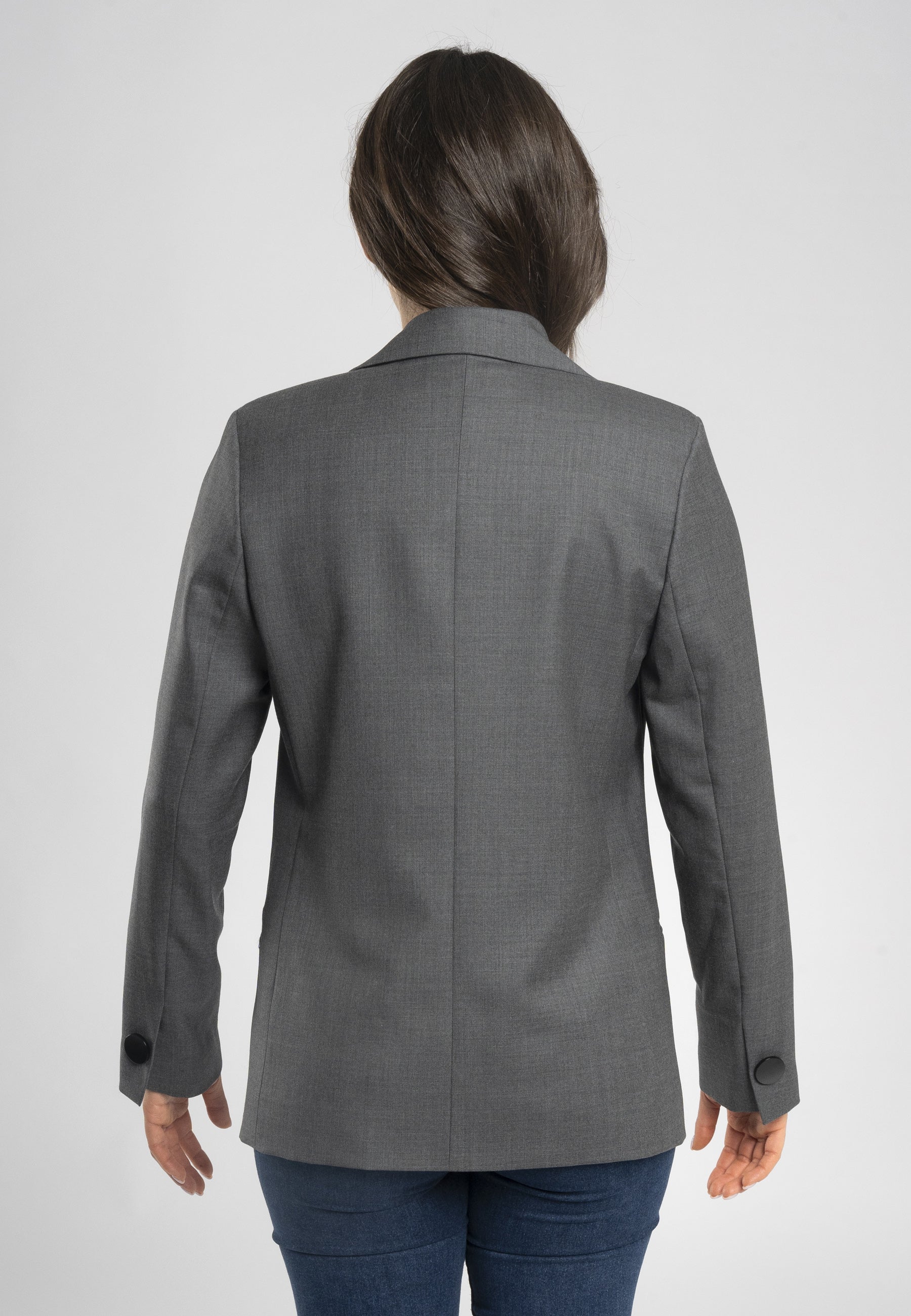 light grey blazer, slim fit blazer, women's wool blazer, italian wool blazer, professional women's blazer, designer blazer 