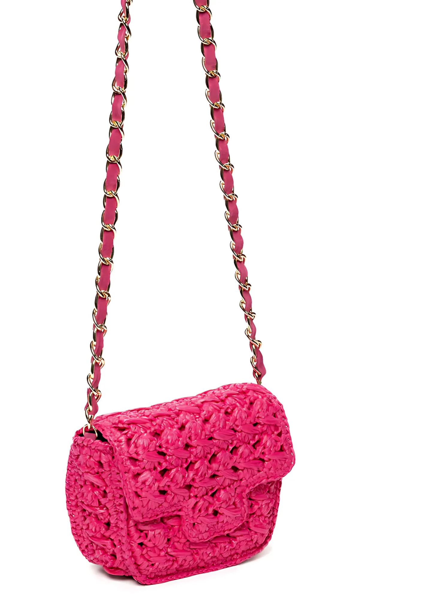 Raffia Bag - Mini Lucrezia Hot Pink