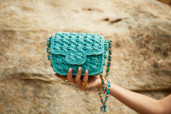 Raffia Bag - Mini Lucrezia Turquoise