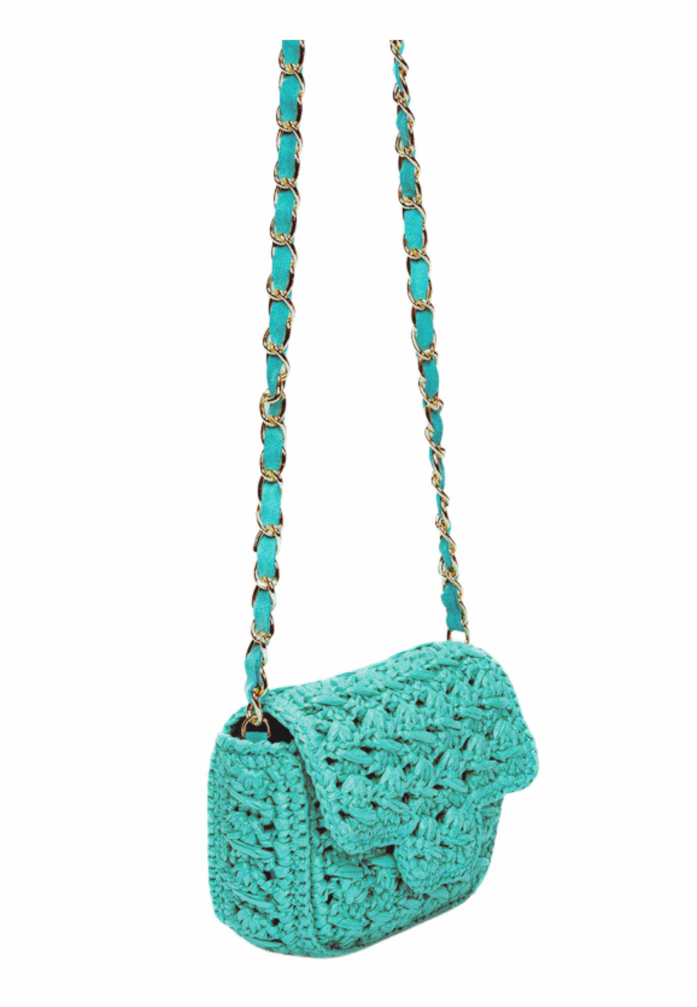 Raffia Bag - Mini Lucrezia Turquoise