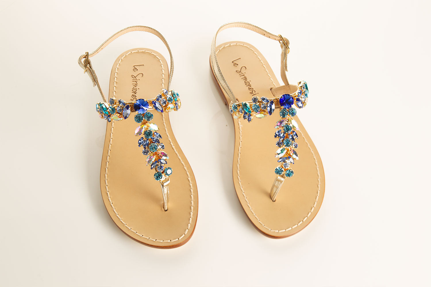 Acqua Dolce Sandals: Gorgeous Flat Sandals with Aqua Swarovski Crystals –  Tema Moda